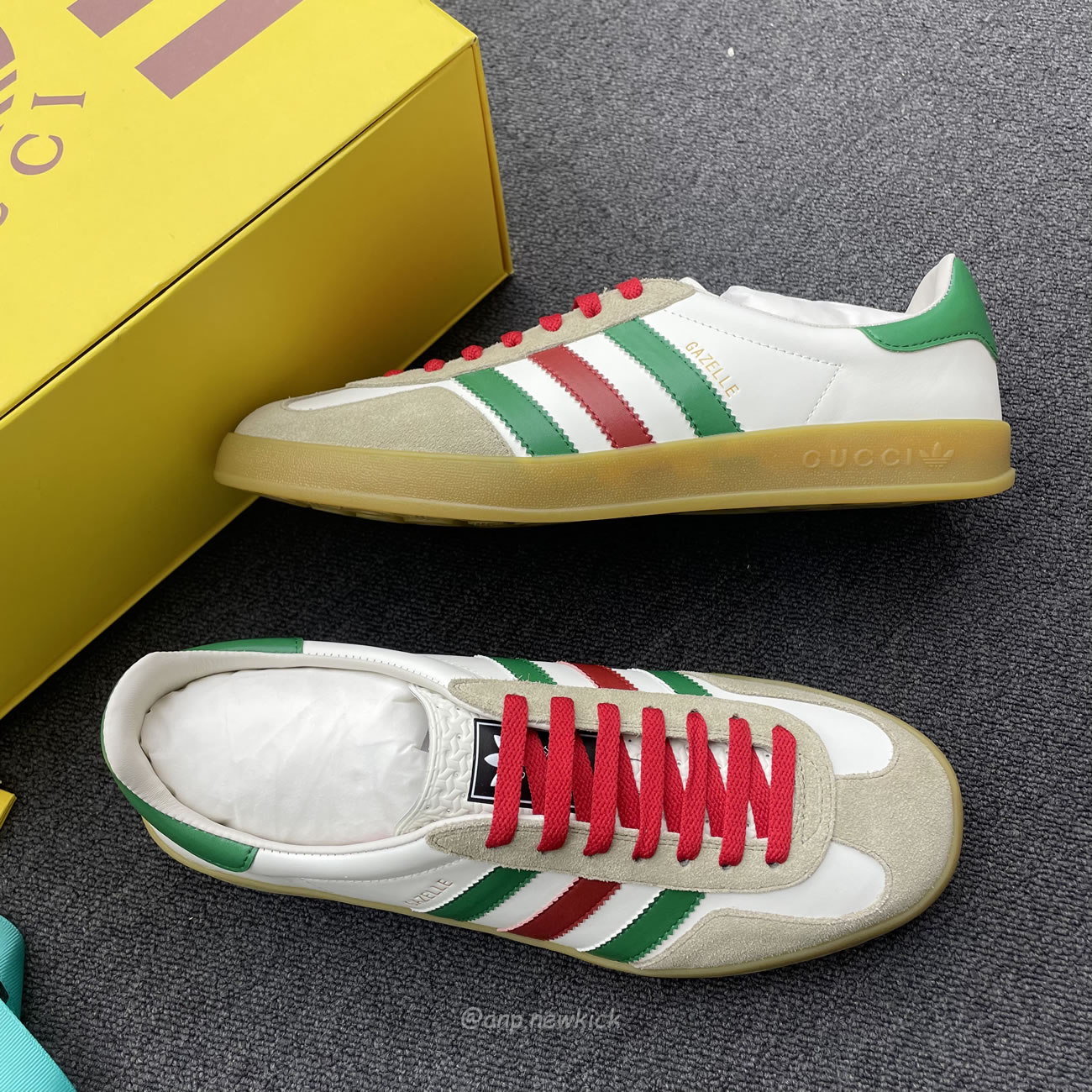 Adidas X Gucci Gazelle White Green Red 726487 Aaa43 9547 (5) - newkick.app